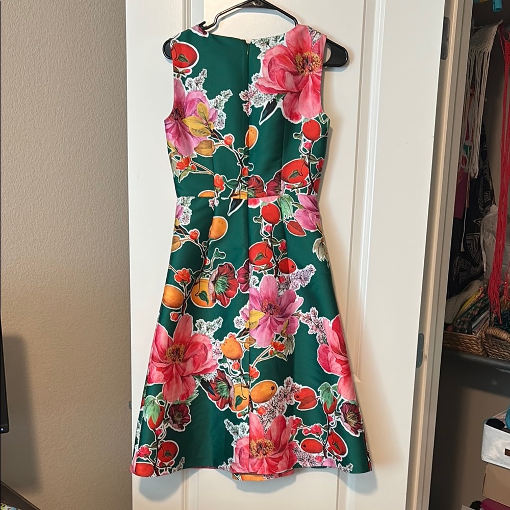 Talbots Floral Green Sleeveless Dress - Picture 2 of 4